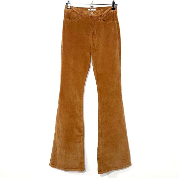 Frame Corduroy Le High Flare Leg Pant - Tan 27 - Picture 4 of 11